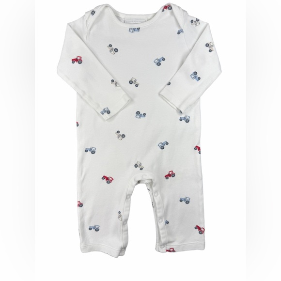 The White Company Other - THE LITTLE WHITE COMPANY Baby Boy Cotton Tractor Print One Piece Romper - 6-9M